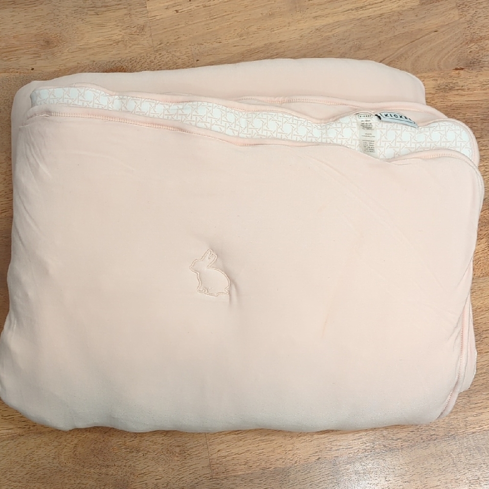 Kickee Pants Fluffle Toddler Blanket with Embroidery, Light Pink - Picture 3 of 8
